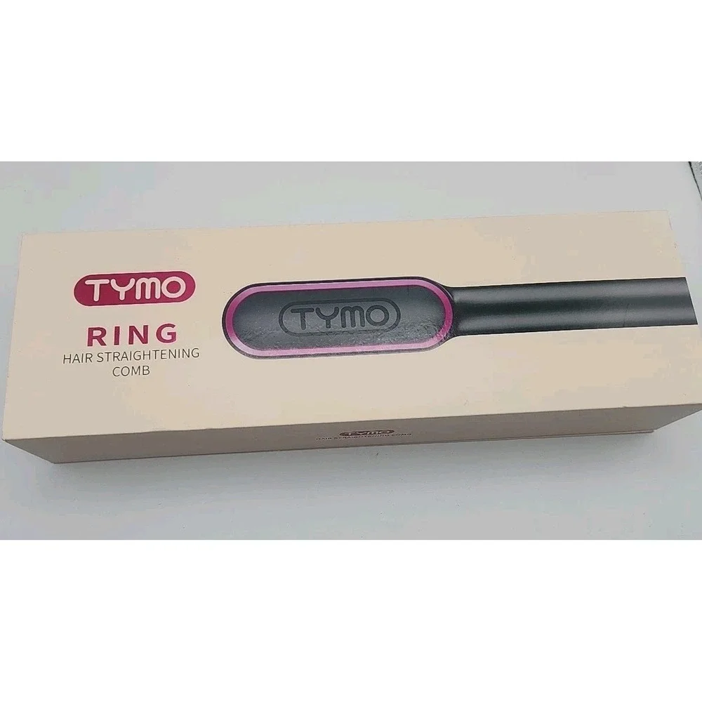 TYMO RING Hair Straightening Comb Black Pink HC100 Ceramic PTC 5 Heat Settings